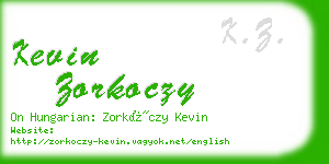 kevin zorkoczy business card